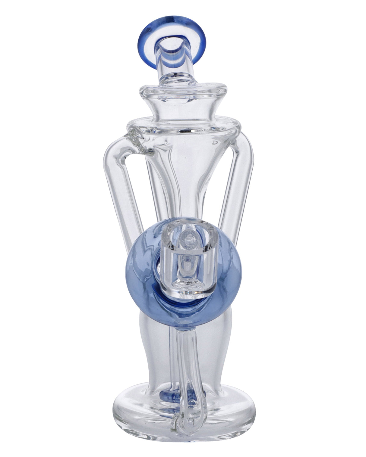 Blue and Clear Recycler Dab Rig by Valiant Distribution, 6 inches, for Smooth Concentrate Hits