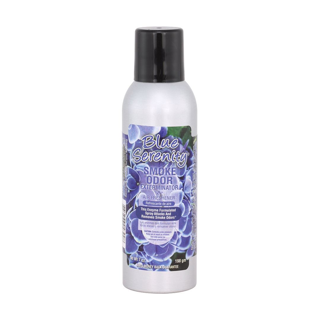 Smoke Odor 7oz Enzyme Odor Eliminator Spray in Blue Serenity scent - Front View