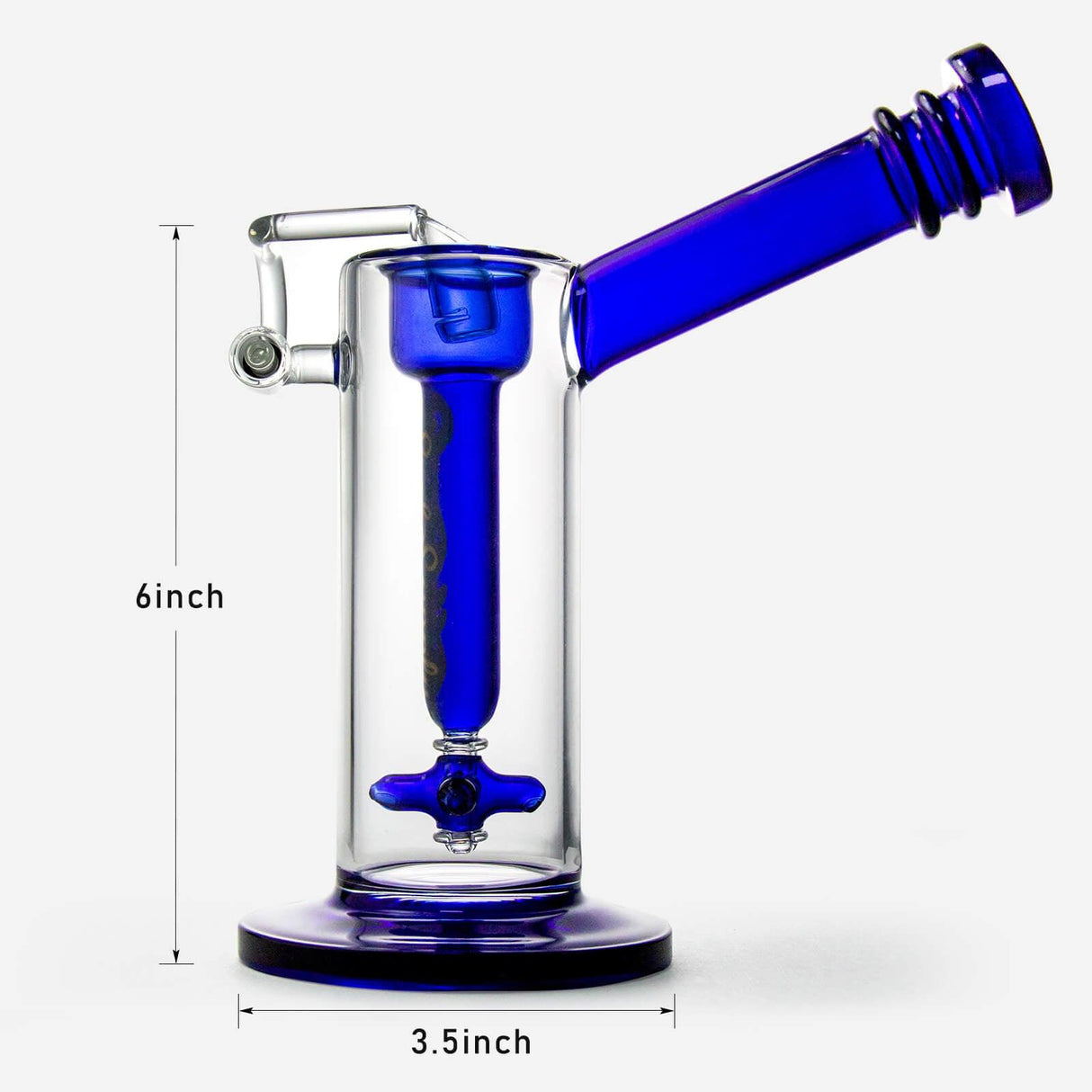 PILOT DIARY Hephaestus Swing Arm Dab Rig with Blue Accents - Side View