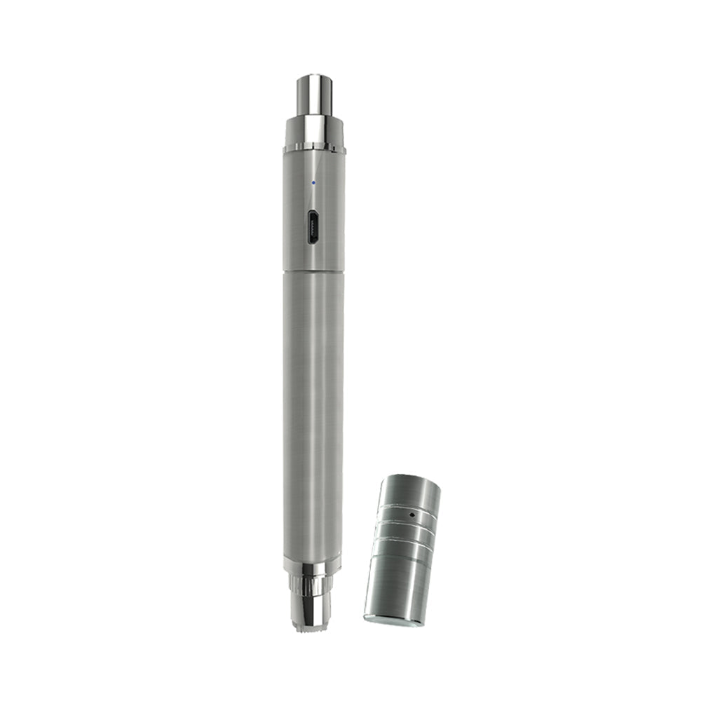 Boundless Terp Pen Vaporizer in steel finish, compact design with ceramic coil, front view