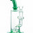 Bountiful Clouds Bent-Neck Bong in Jade Green with Hole Diffuser Percolator, 8" Tall, Front View