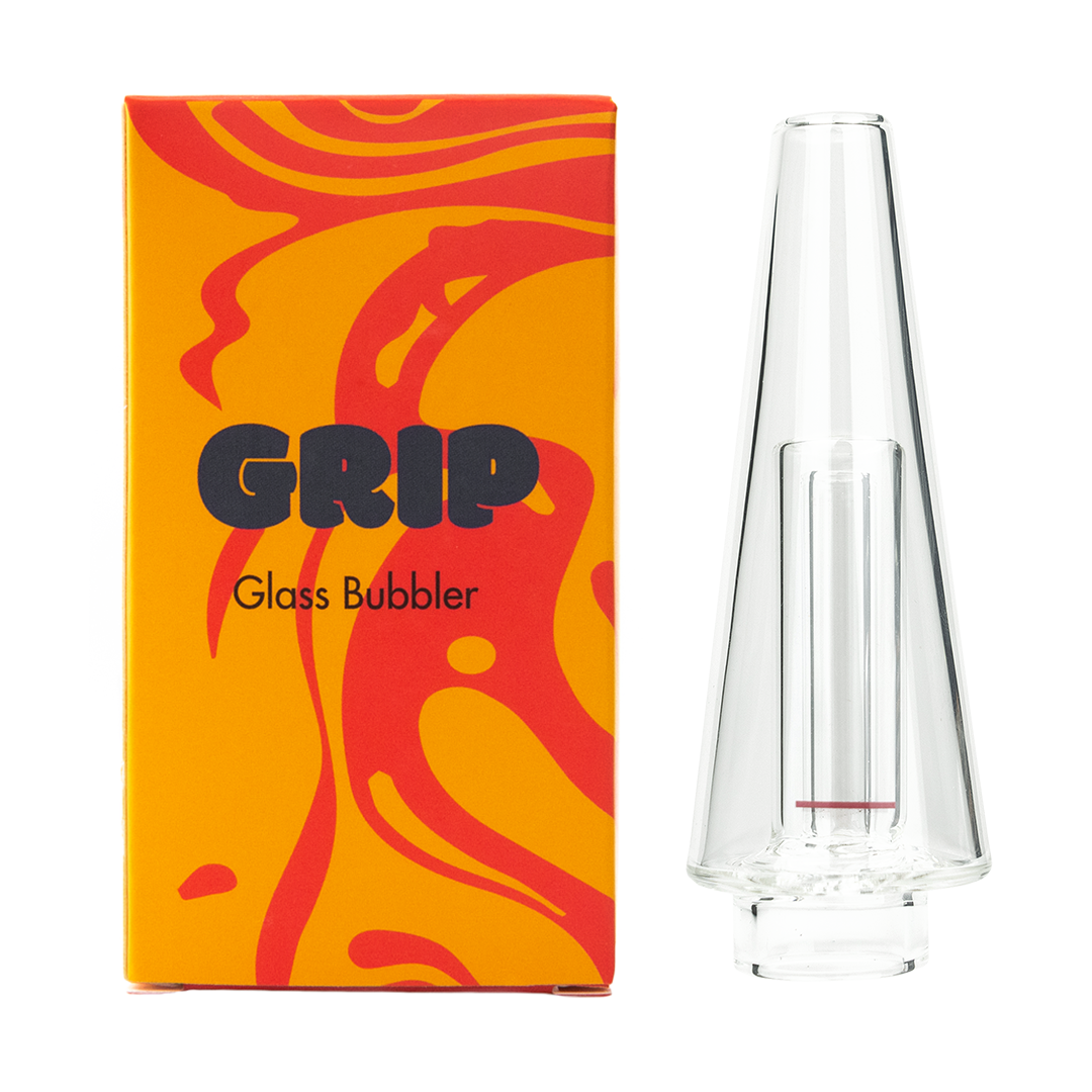 Randy's Elegant Glass Grip Bubbler - Clear, Heat-Resistant with Packaging