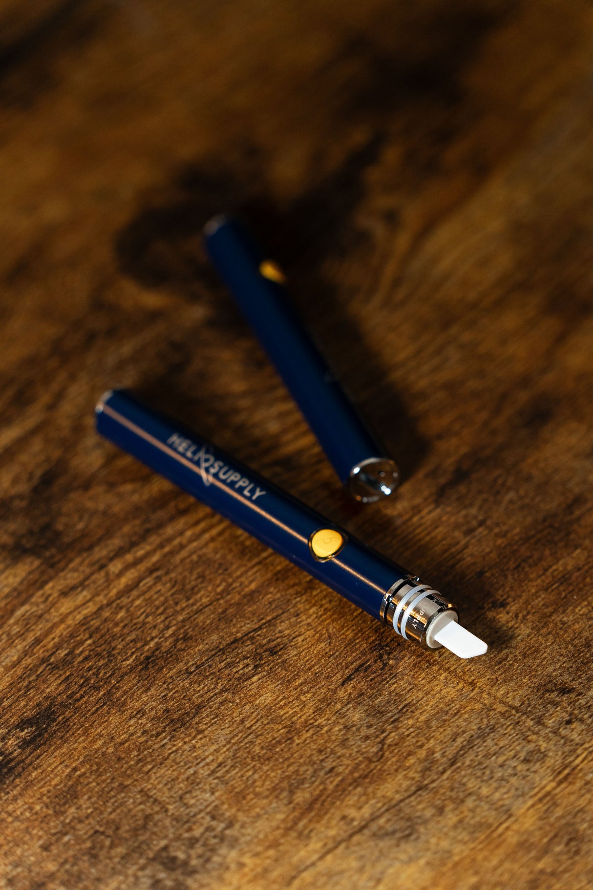 Helio Supply Budder Knife with Ceramic Tip, Electronic Dab Tool on Wooden Surface