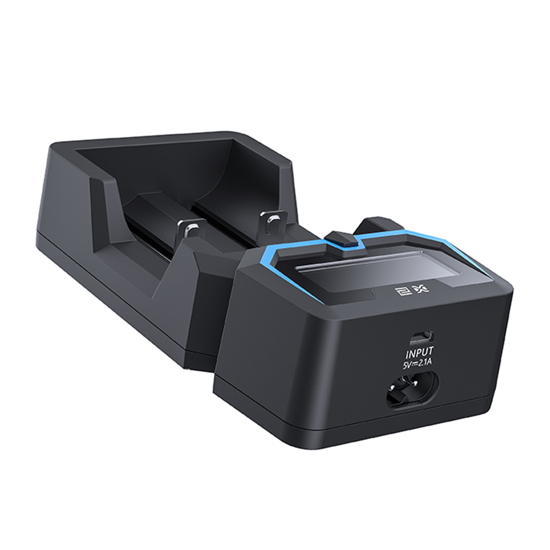 XTAR NEW X2 External Battery Charger, front view on a seamless white background