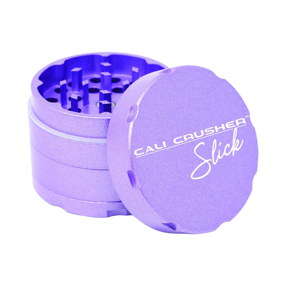 Cali Crusher OG Slick 4-Piece Nonstick Grinder in Purple with Textured Grip