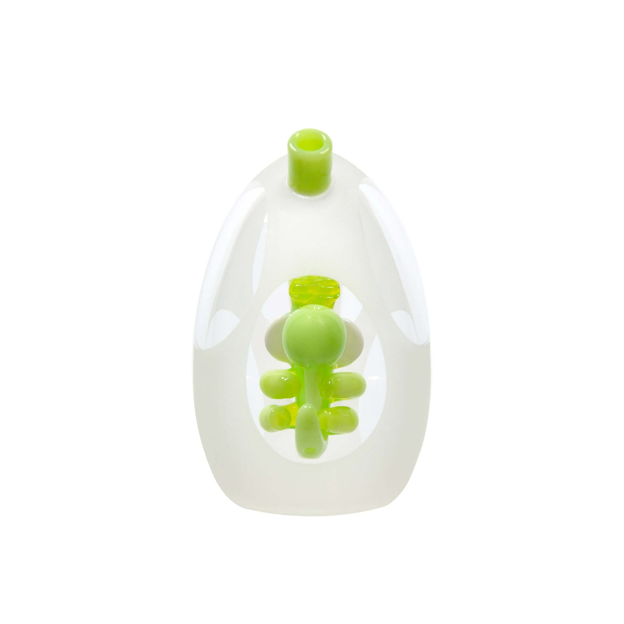 Calibear Frosted Yoshi Egg Bong with Quartz Beaker Design for Concentrates - Front View