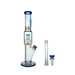 Calibear Sol Straight Tube Bong in Blue with Thick Borosilicate Glass and Beaker Base, Front View