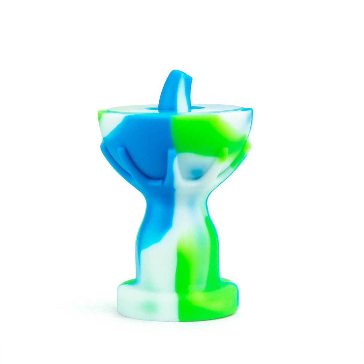 PILOT DIARY Silicone Carb Cap with Glass Bowl Screen in Swirl Design - Front View