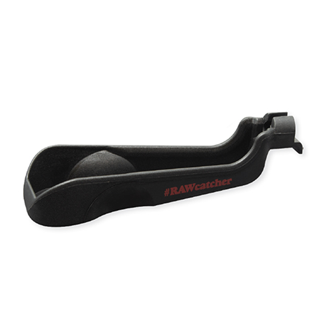 RAW Ash Catcher V2 - Durable Nylon Ashtray with Rubber Clip, Angled Side View