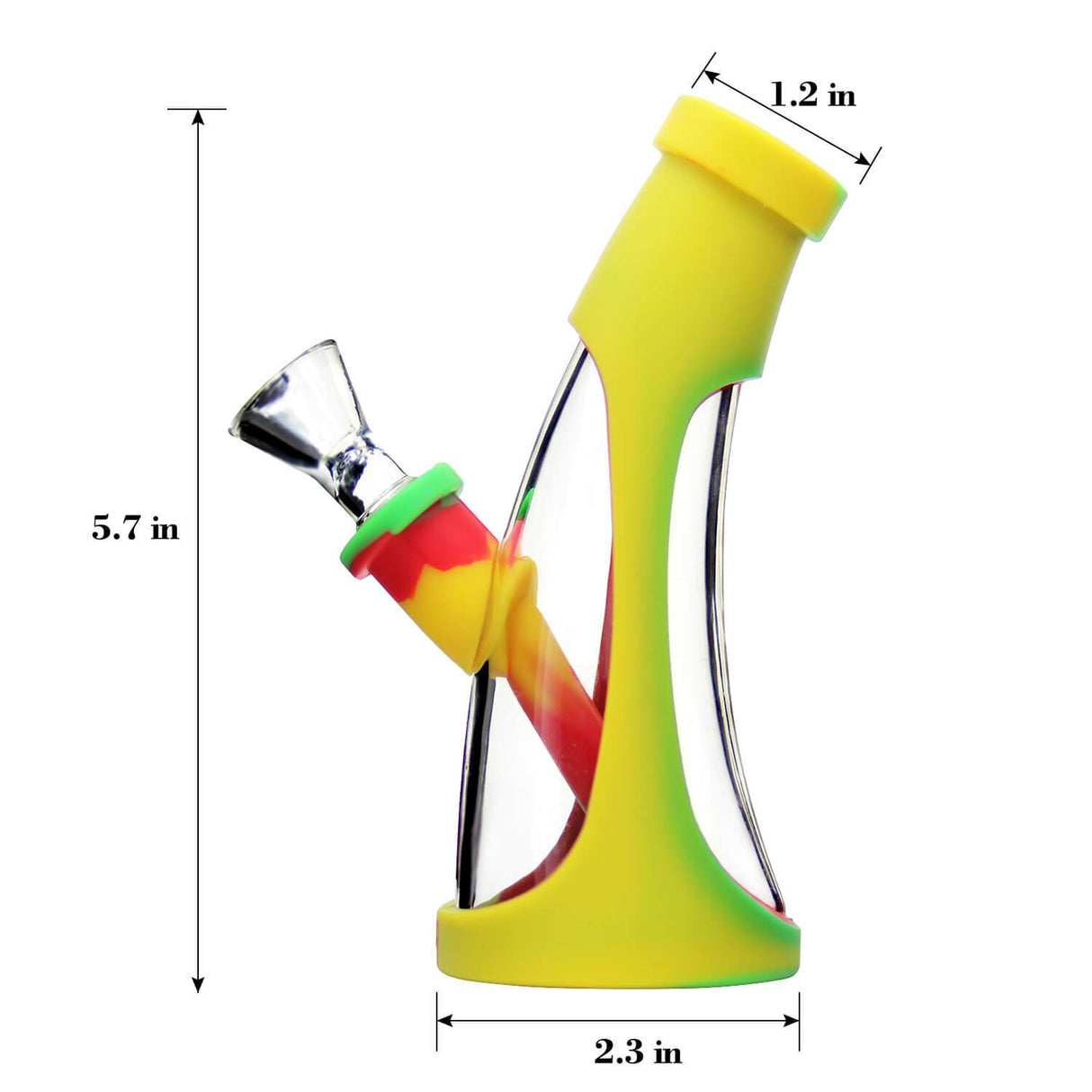 PILOT DIARY Silicone Glass Mini Horn - Front View - Portable with Vibrant Colors
