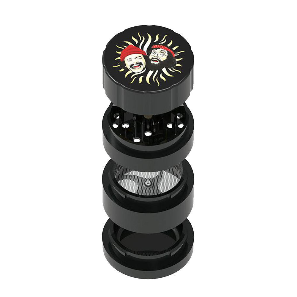 Cheech & Chong 4-Part Metal Grinder, 2" Diameter, with Kief Catcher - Top View