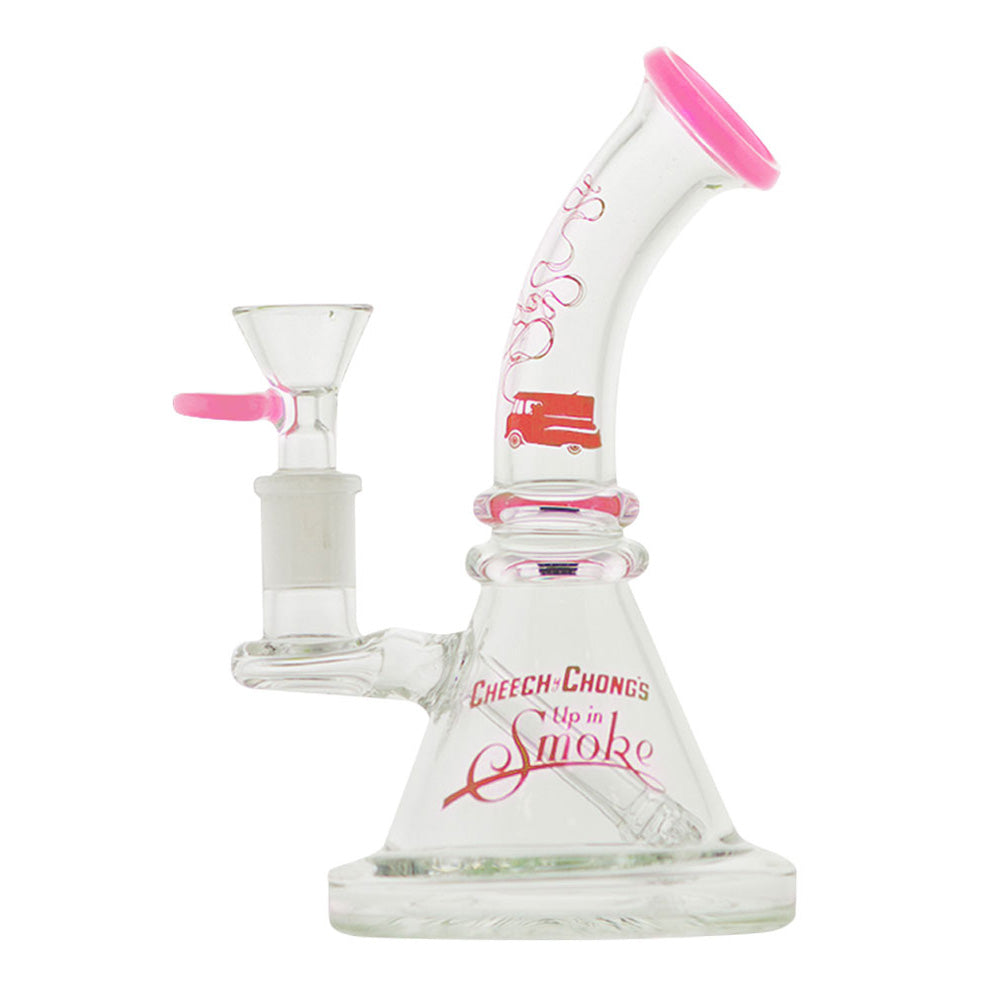 Cheech & Chong's Up In Smoke Beaker Waterpipe, Pink Accents, Side View
