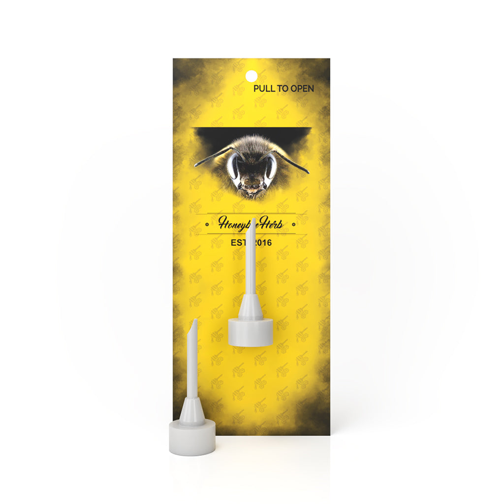 Honeybee Herb Classic Ceramic Carb Cap for Dab Rigs, Front View on Branded Background