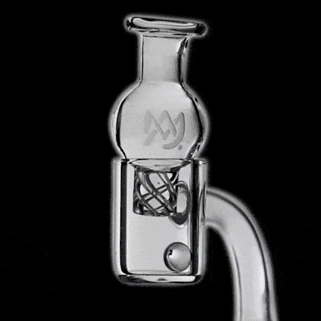 MJ Arsenal Quartz Terp Pearls 6mm for dab rigs, clear view on black background