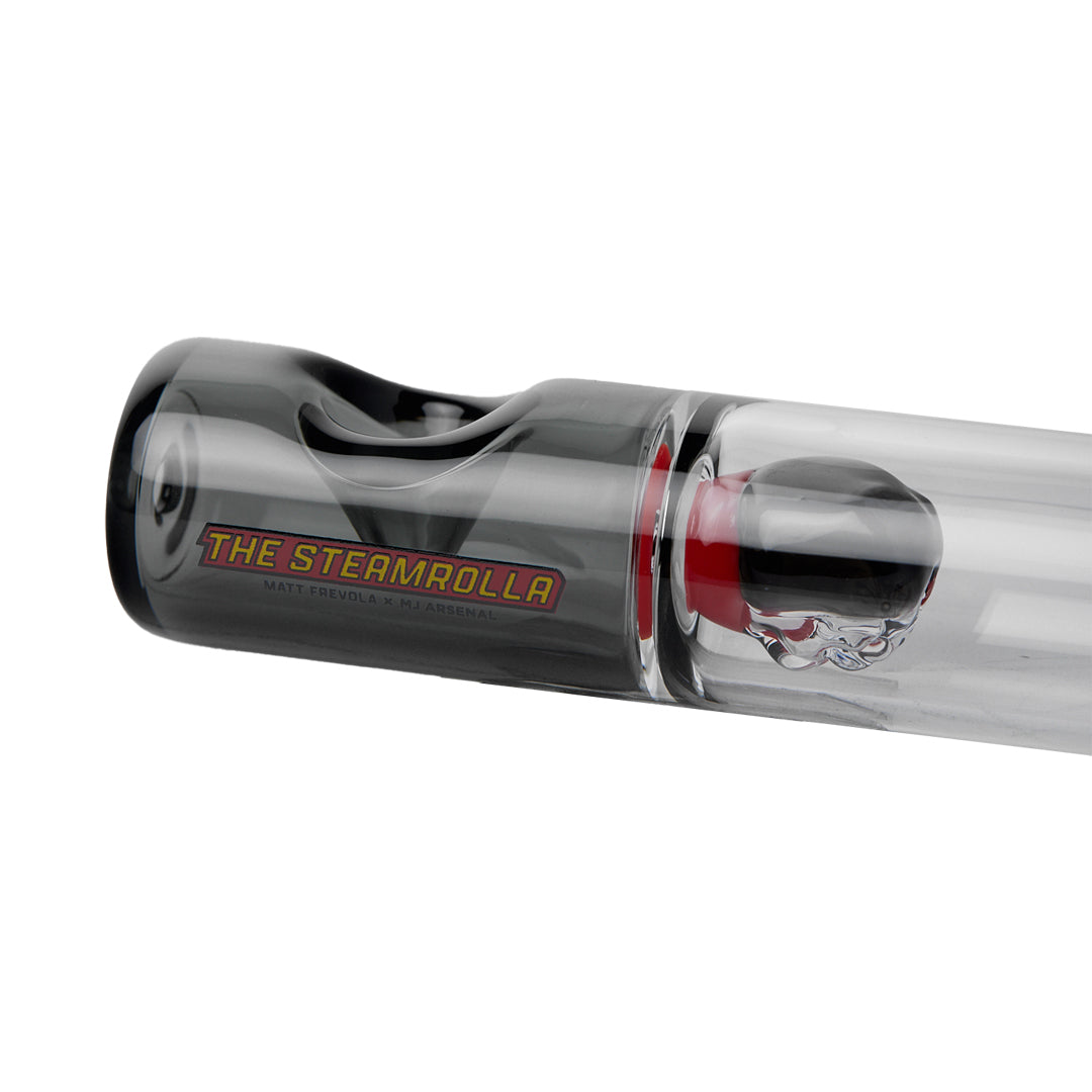 MJ Arsenal The Steamrolla hand pipe close-up, MJA X Matt Frevola edition with clear glass
