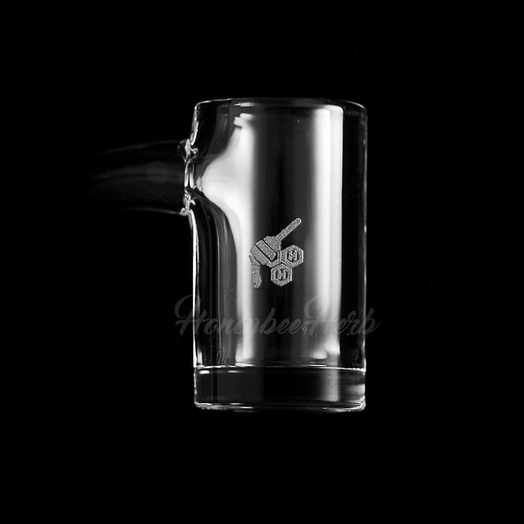 Honeybee Herb ENAIL Original Quartz Banger at 90Β° angle, clear, with flat top design