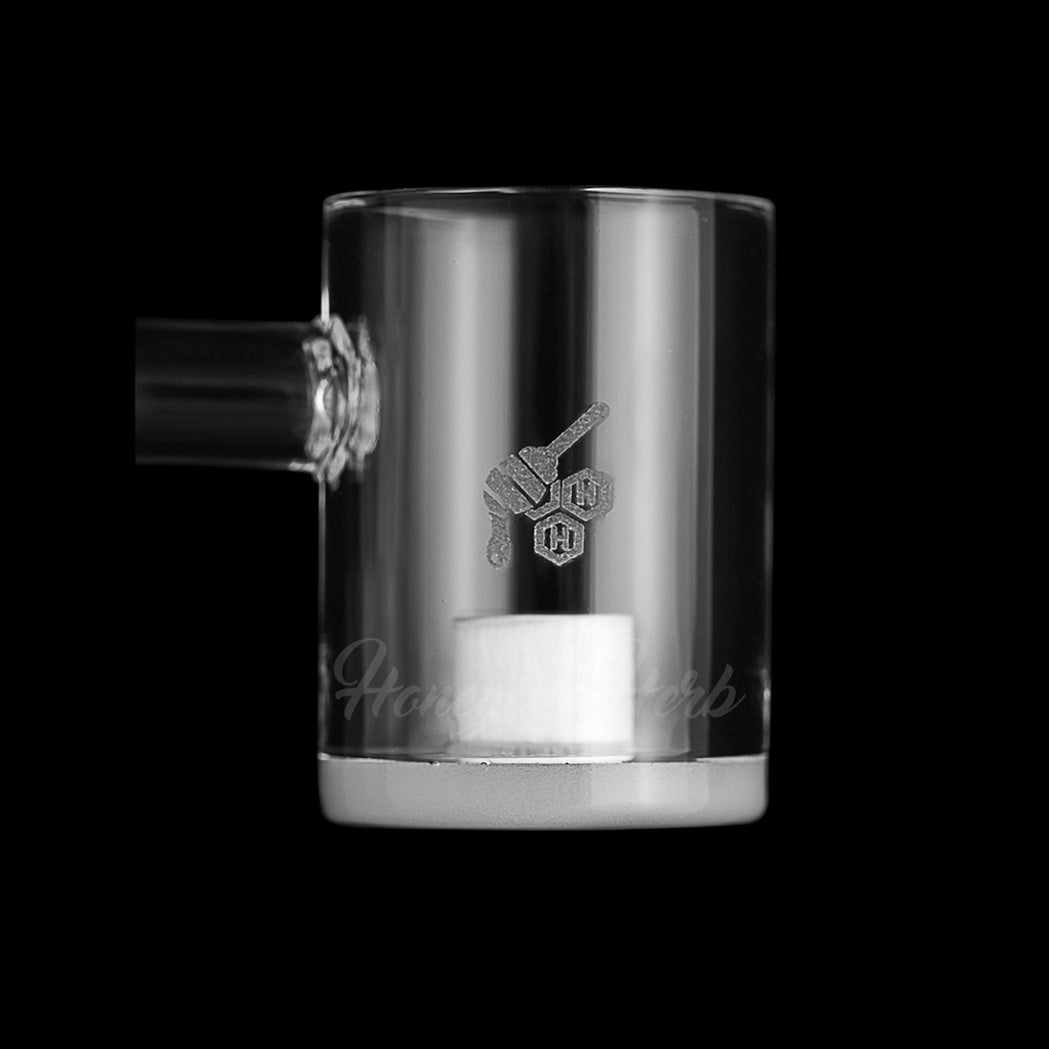 Honey & Milk Core Reactor Sidecar Quartz Banger at 90° angle, clear, for dab rigs