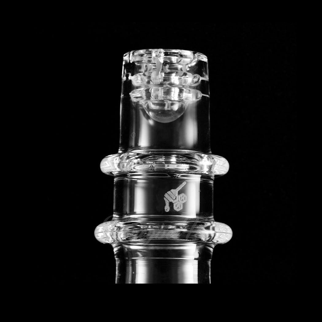 Honeybee Herb Honeycomb Barrel Quartz eNail for Dab Rigs, Clear, Front View