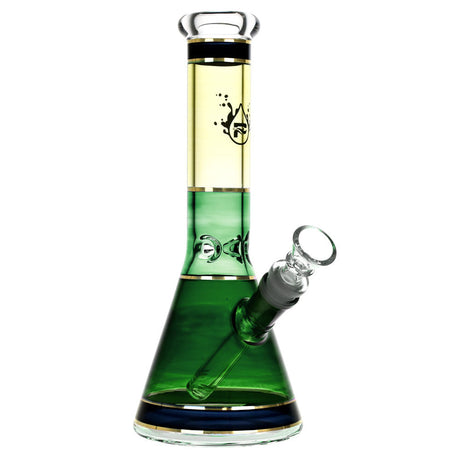 10" Colorful Level Basic Beaker Bong for Dry Herbs, Borosilicate Glass, 14mm Joint