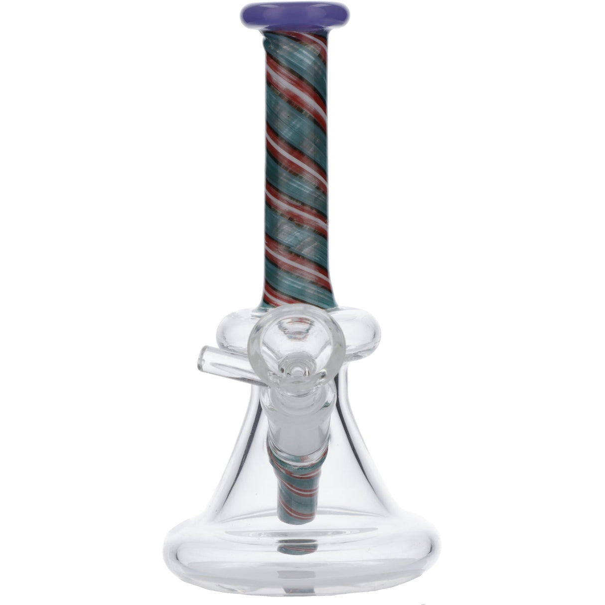 Valiant Distribution 6" Colorful Spiral Mini Bong, Beaker Design, Front View on White