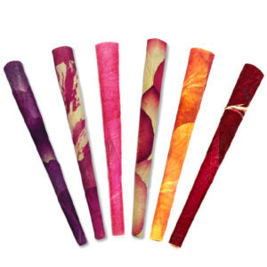 PETALS Rainbow Rose Petal King Cones 6 Pack, vibrant colors, ready-to-use, top view