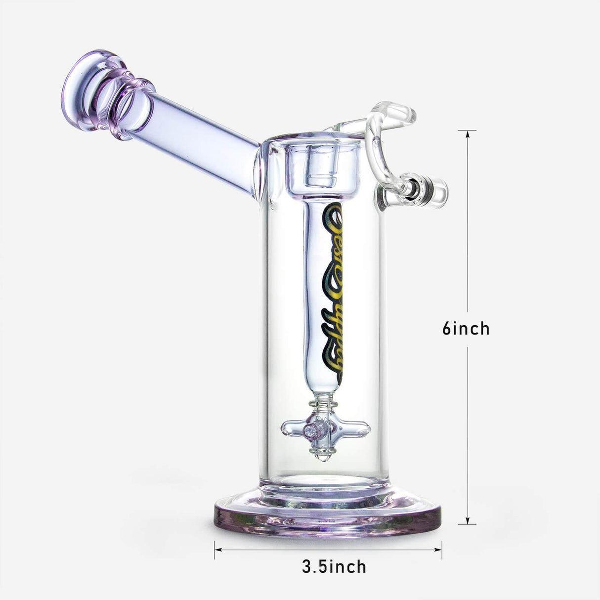 PILOT DIARY Hephaestus Swing Arm Dab Rig Front View with Dimensions