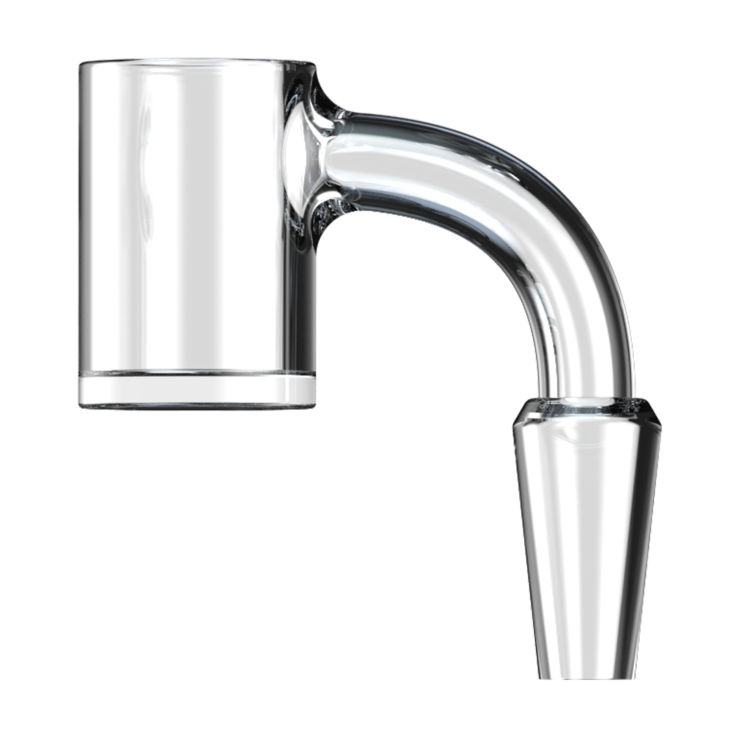 SOFTGLASS Full Weld Quartz Bucket - Clear, Angled Side View for Dab Rigs