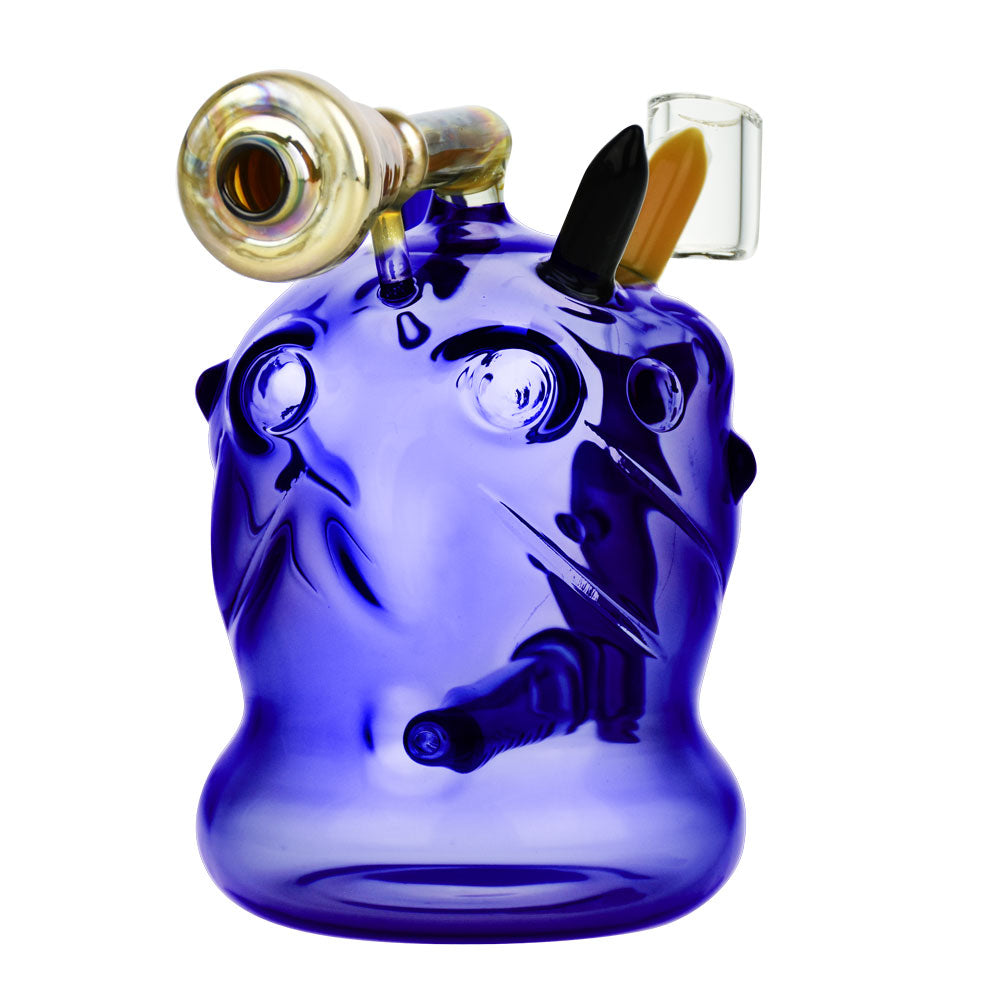 Cyberpunk Future Oil Rig with In-Line Percolator, 5.5" Borosilicate Glass, Front View