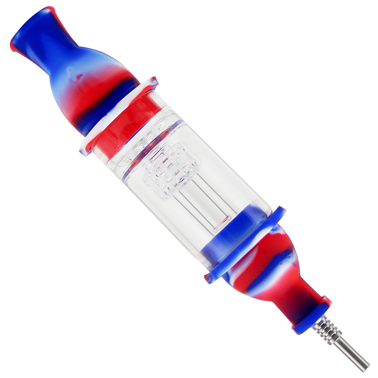 PILOT DIARY Honey Straw with Water Filtering in Red and Blue - Angled View