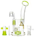 EVOLUTION Diamond Dust 8" Dab Rig in Apple-green with Showerhead Percolator, Side View
