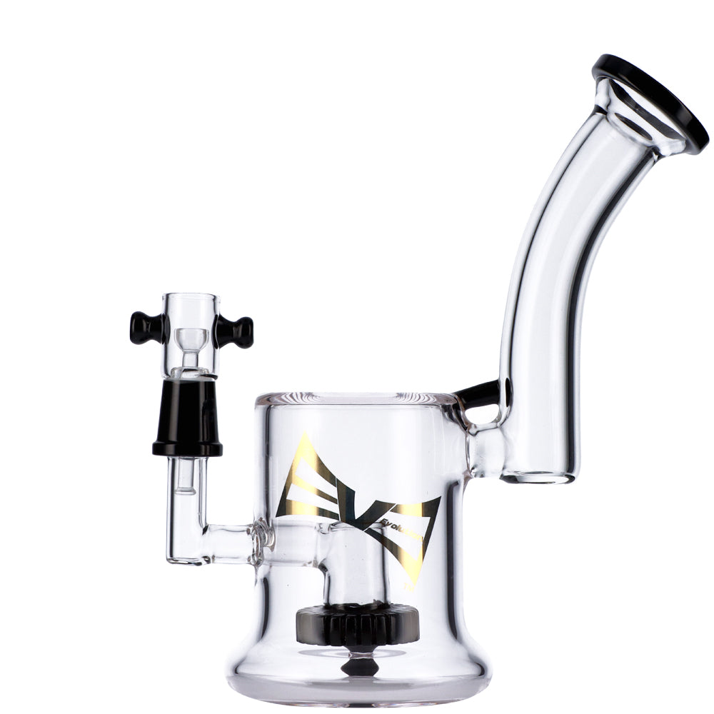 EVOLUTION 8" Multi-Color Hybrid Dab Rig with Diamond Dust Design and Showerhead Percolator, Front View
