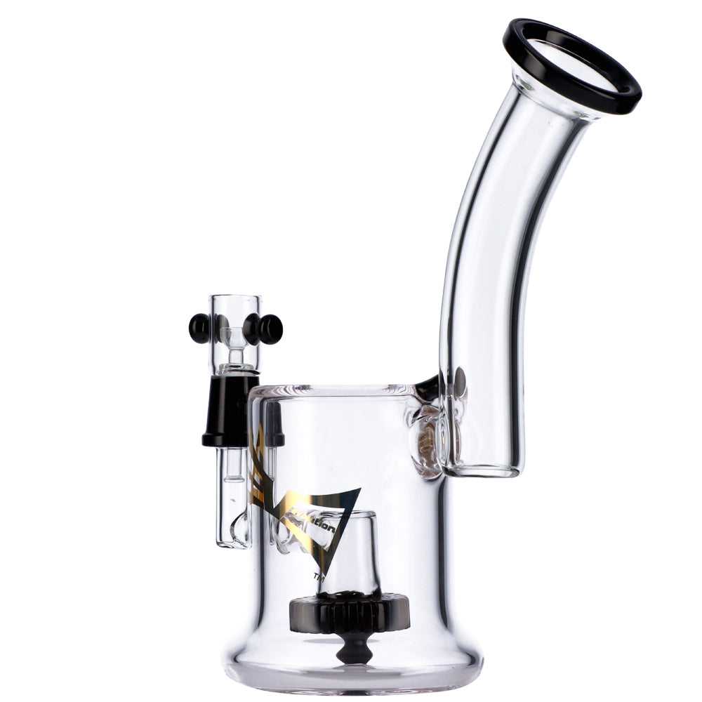 EVOLUTION Diamond Dust 8" Dab Rig with Showerhead Percolator, 90 Degree Joint, Side View