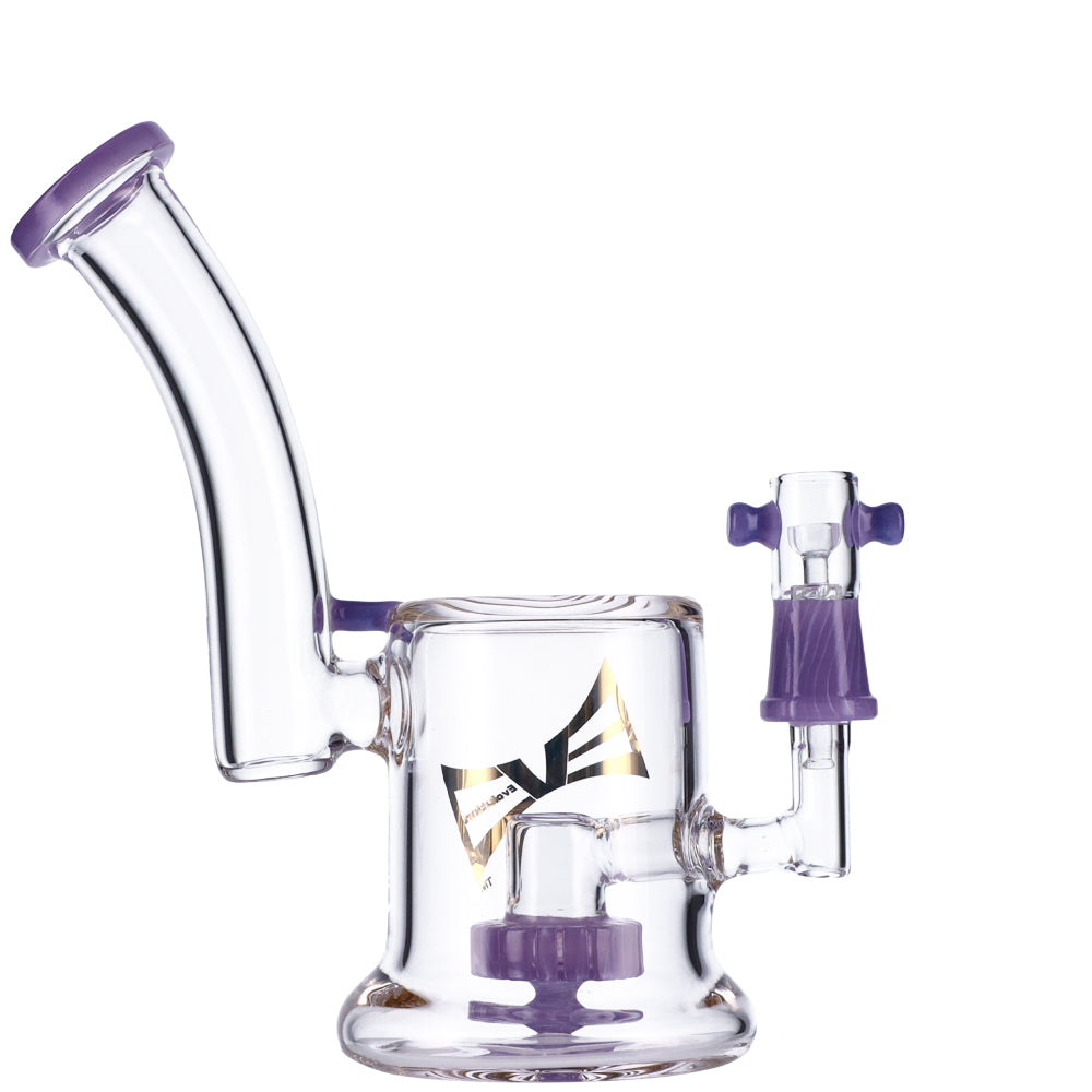EVOLUTION Diamond Dust 8" Dab Rig with Showerhead Percolator, 90 Degree Quartz Banger - Front View
