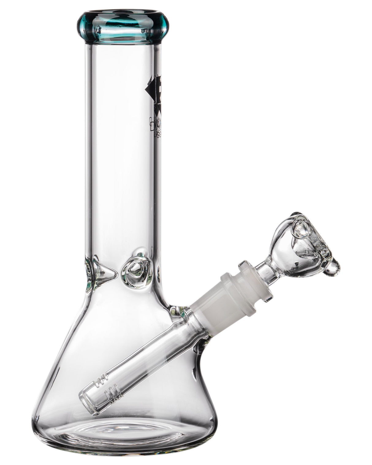 Diamond Glass 8" Beaker Bong with 45 Degree Joint, Borosilicate - Front View