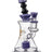Diamond Glass Big Puck Dab Rig in Purple with Heavy Wall Borosilicate Glass and Percolator, Front View