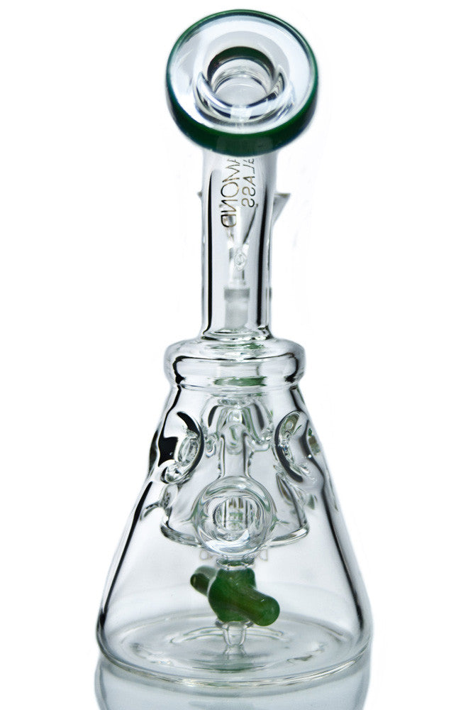 Diamond Glass - Flowmotion Bong Front View | 8" Tall with 14mm Joint | DankGeek