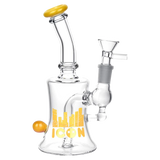 Diamond Glass "Baggins" Water Pipe, 7" height, slit-diffuser, side view on white background