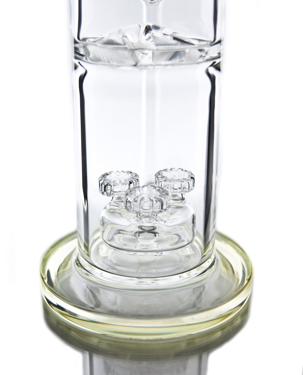 Close-up of Diamond Glass Starstruck 13'' Bong Base with Unique Percolator