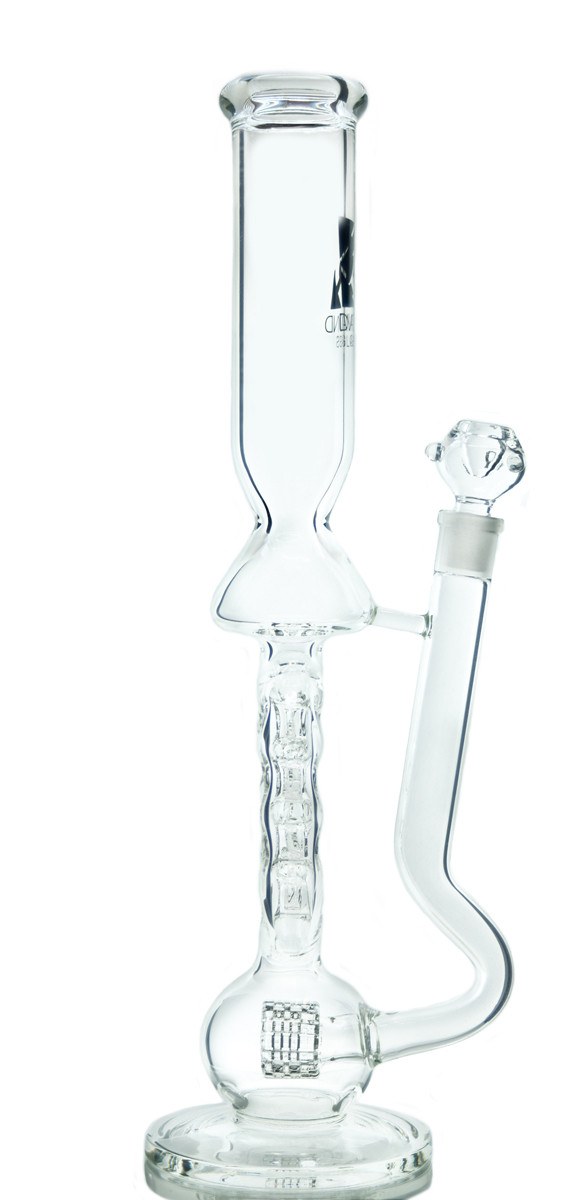 Diamond Glass 19" Swiss Matrix Perc Water Pipe with clear glass and sleek design | DankGeek