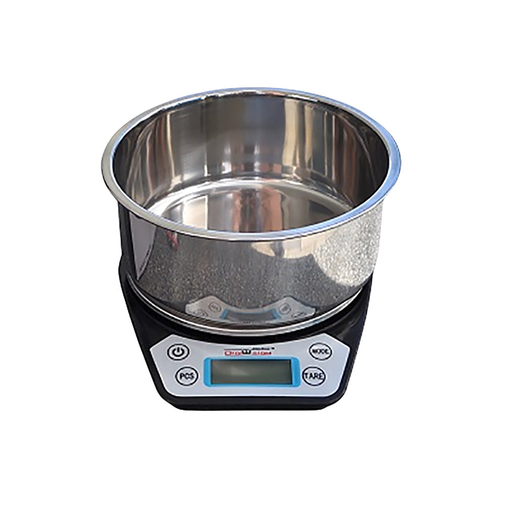 DigiWeigh Kitchen Scale with 500g capacity and 0.01g accuracy, front view on white background