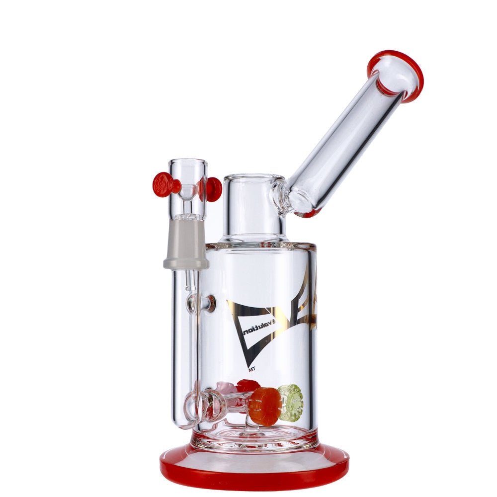 EVOLUTION Discovery 9" Dab Rig with Borosilicate Glass and Red Accents - Front View