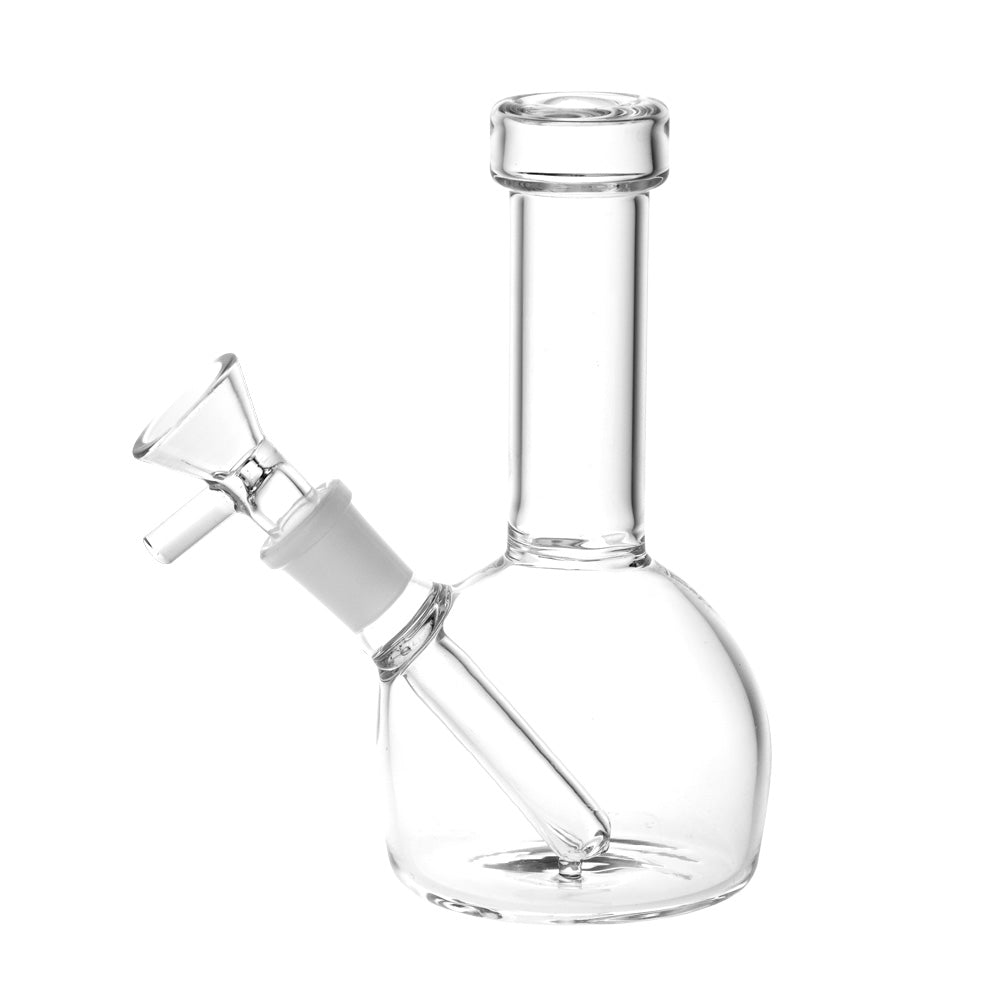 Borosilicate glass mini beaker water pipe with 45-degree joint and slit-diffuser for dry herbs