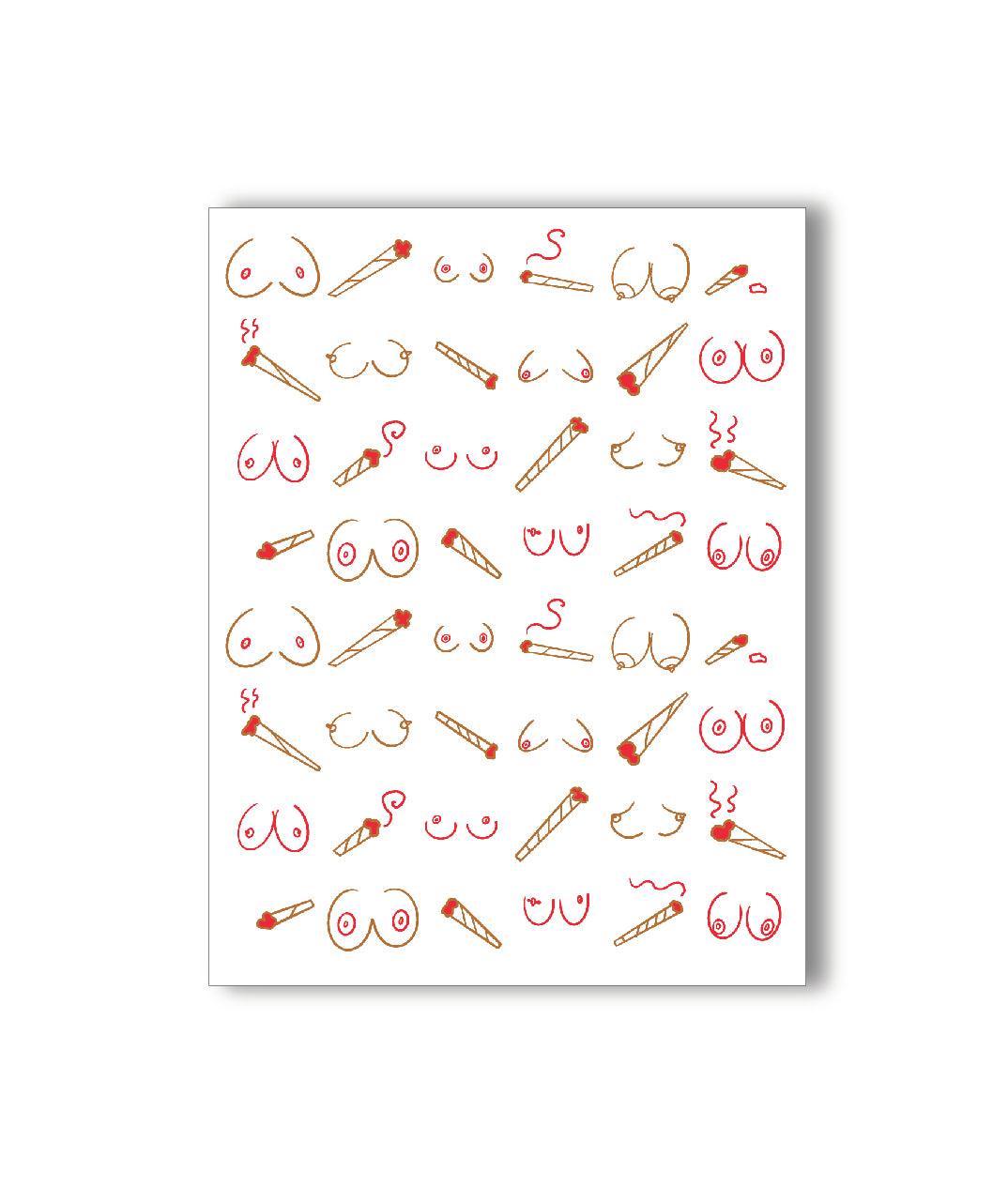 KKARDS Doobies & Boobies Card front view featuring playful illustrations, perfect for a cheeky gift