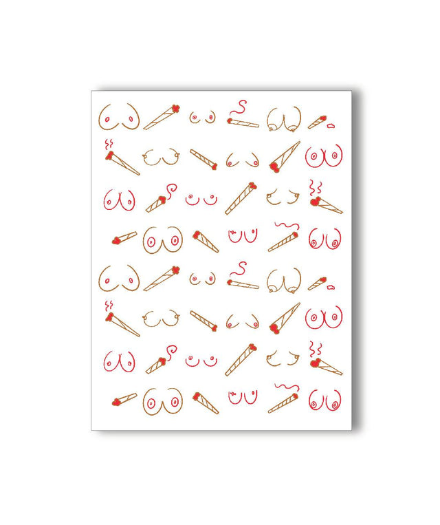 KKARDS Doobies & Boobies Card front view featuring playful illustrations, perfect for a cheeky gift