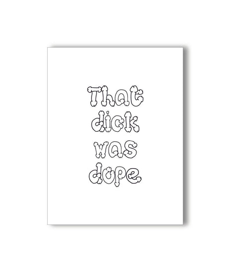 KKARDS Dope Dick Card front view, humorous novelty card with black text on white background