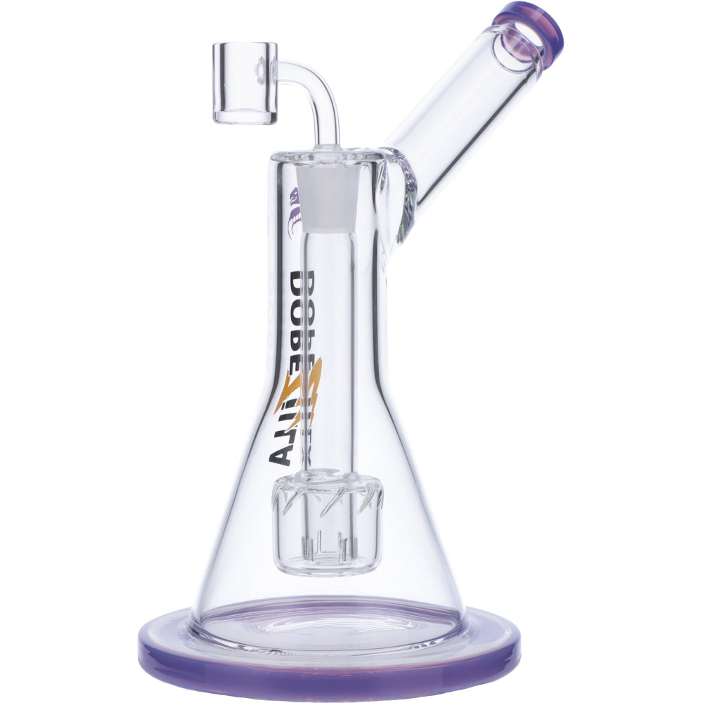 Dopezilla Basilisk 9" Clear and Purple Dab Rig with Hammer Head Percolator