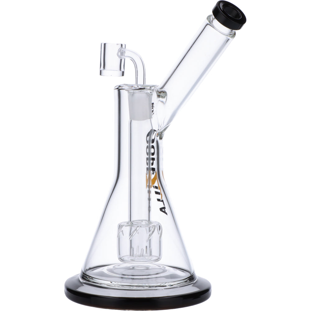 Dopezilla Basilisk 9" Compact Beaker Dab Rig with Hammer Head Percolator and Heavy Wall Glass, Front View
