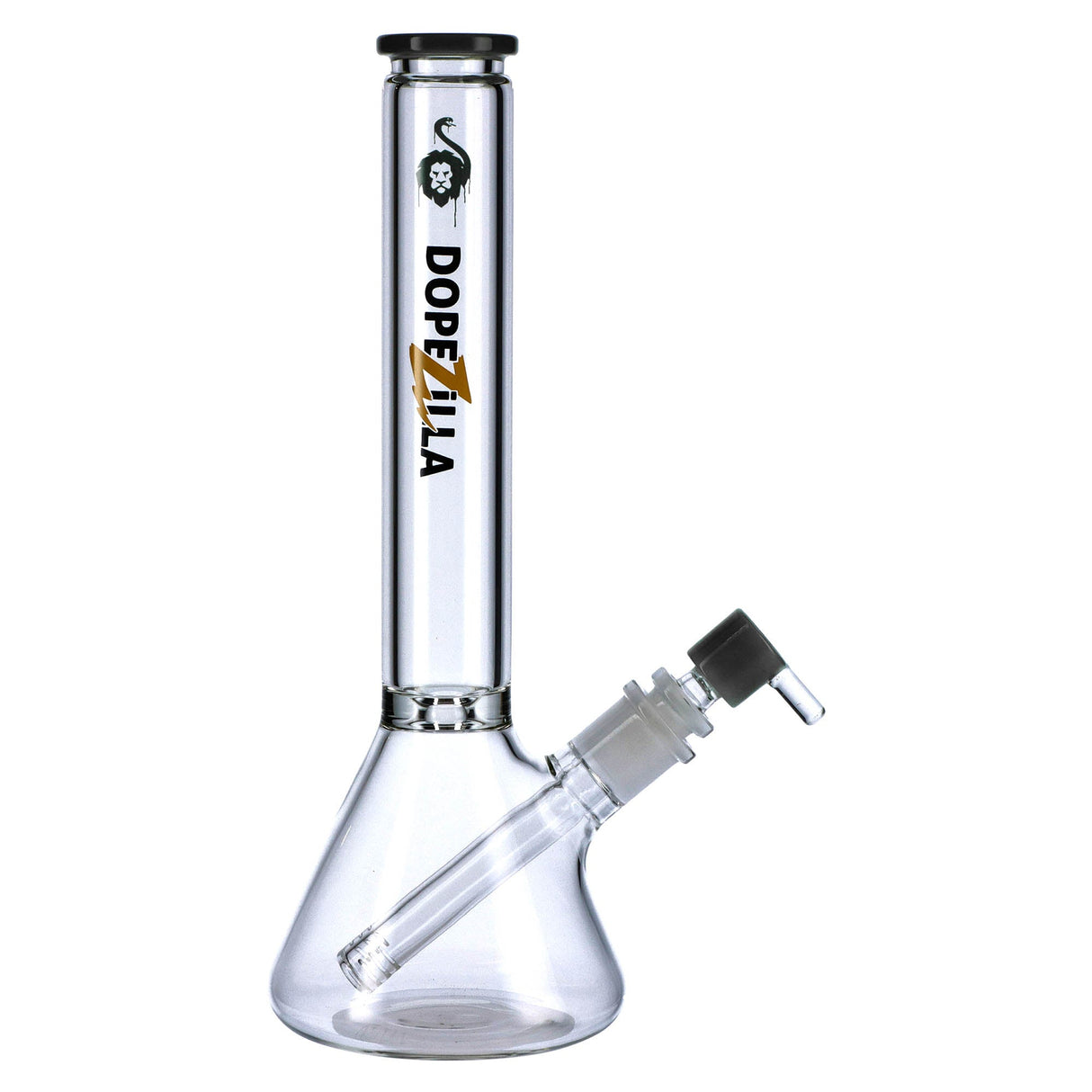 Dopezilla Chimera 12" Beaker Water Pipe in Black, Borosilicate Glass, Front View