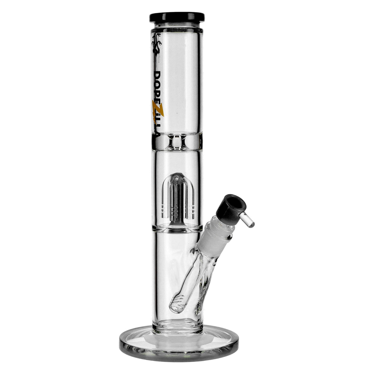 Dopezilla Hydra Straight Water Pipe, 16 in, Clear Borosilicate Glass with Tree Percolator