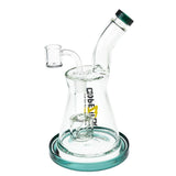 Dopezilla Kraken 8" Clear and Teal Beaker Dab Rig with Hammer Head Percolator
